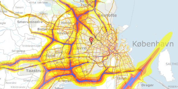 Trafikstøjkort på Clausholmvej 3A, 2720 Vanløse