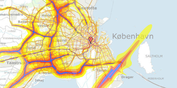 Trafikstøjkort på Colbjørnsensgade 6B, 1652 København V