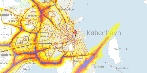 Trafikstøjkort på Cort Adelers Gade 1, st. th, 1053 København K