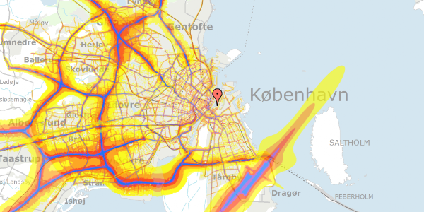 Trafikstøjkort på Cort Adelers Gade 7, st. th, 1053 København K