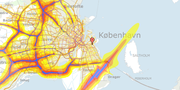 Trafikstøjkort på Cumberlandsgade 4, st. th, 2300 København S