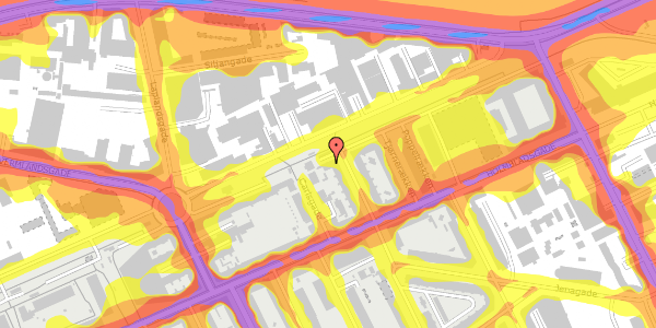 Trafikstøjkort på Cumberlandsgade 15, 3. th, 2300 København S