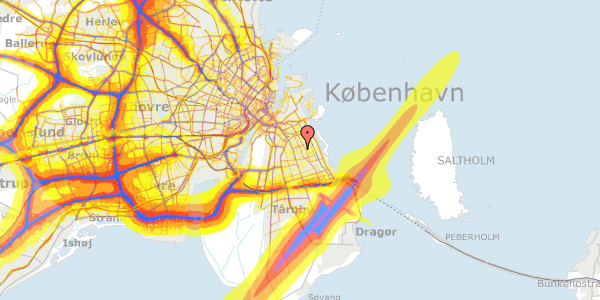 Trafikstøjkort på Cypernsvej 25A, 2300 København S