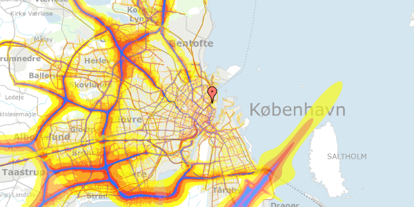 Trafikstøjkort på Dag Hammarskjölds Allé 1C, 2100 København Ø