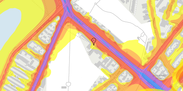 Trafikstøjkort på Dag Hammarskjölds Allé 21, 1. 2, 2100 København Ø