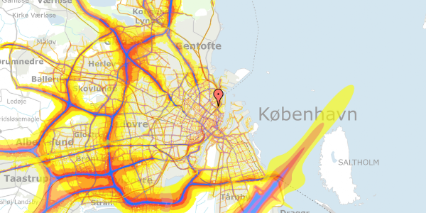 Trafikstøjkort på Dag Hammarskjölds Allé 23, 1. 1, 2100 København Ø