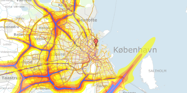 Trafikstøjkort på Dag Hammarskjölds Allé 23, 1. 2, 2100 København Ø