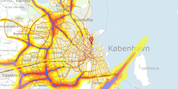 Trafikstøjkort på Dag Hammarskjölds Allé 38, 1. th, 2100 København Ø