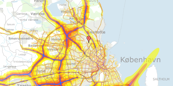 Trafikstøjkort på Dalmosevej 3, 2400 København NV