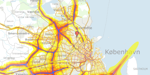 Trafikstøjkort på Dalmosevej 25, 2400 København NV