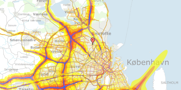 Trafikstøjkort på Dalmosevej 27, 2400 København NV