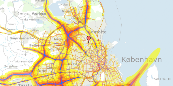 Trafikstøjkort på Dalmosevej 33, 2400 København NV