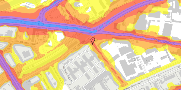 Trafikstøjkort på Dalslandsgade 2, st. 1, 2300 København S