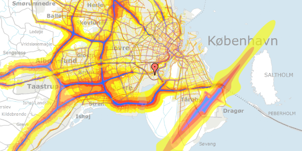 Trafikstøjkort på Damagervej 3A, st. th, 2450 København SV