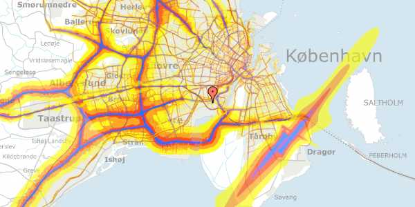 Trafikstøjkort på Damagervej 4, st. th, 2450 København SV