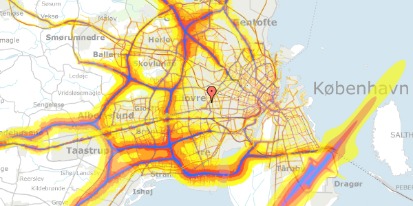 Trafikstøjkort på Damstien 9, 2720 Vanløse