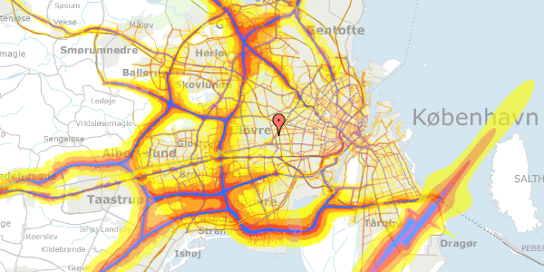 Trafikstøjkort på Damstien 10, 2720 Vanløse