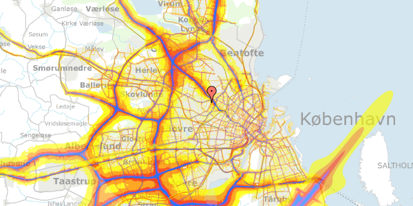 Trafikstøjkort på Degnemose Allé 14A, kl. , 2700 Brønshøj