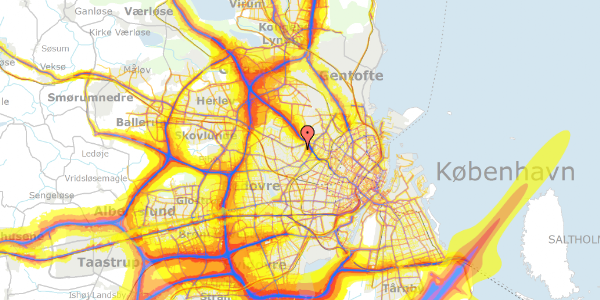 Trafikstøjkort på Degnemose Allé 22B, 2700 Brønshøj