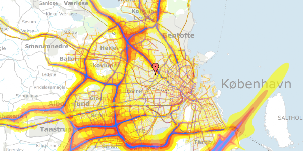 Trafikstøjkort på Degnemose Allé 71, 2700 Brønshøj