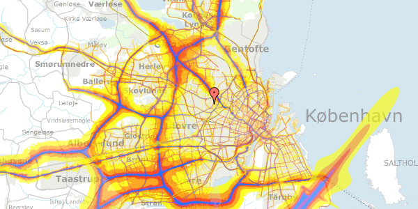 Trafikstøjkort på Degnemose Allé 76, 2700 Brønshøj