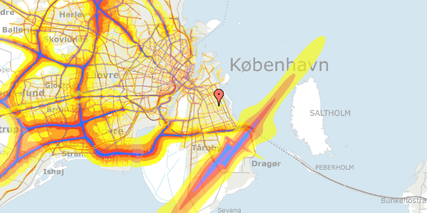 Trafikstøjkort på Delosvej 5, 2300 København S