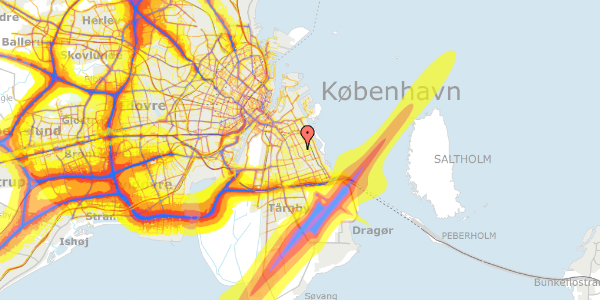 Trafikstøjkort på Delosvej 12, 2300 København S