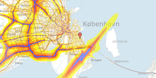 Trafikstøjkort på Delosvej 24, 2300 København S