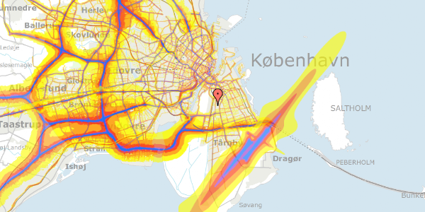 Trafikstøjkort på Digevej 16, st. th, 2300 København S