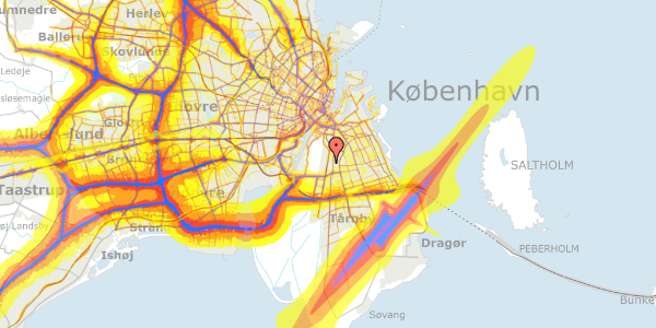 Trafikstøjkort på Digevej 38, 3. tv, 2300 København S