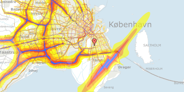 Trafikstøjkort på Digevej 82, 1. th, 2300 København S