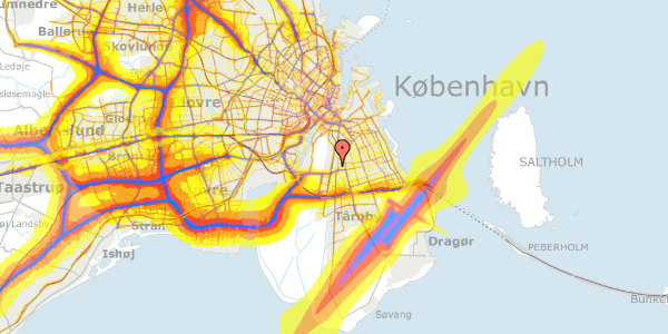 Trafikstøjkort på Digevej 97, 2300 København S