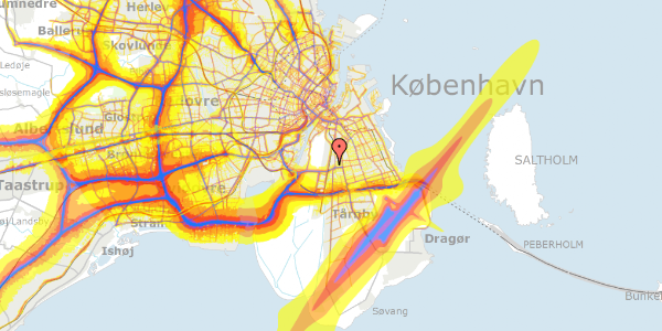 Trafikstøjkort på Digevej 101, 2300 København S