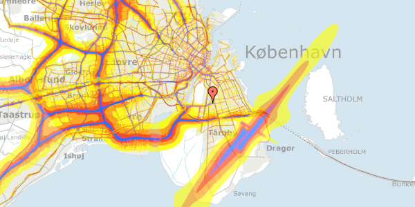 Trafikstøjkort på Digevej 111, 2300 København S