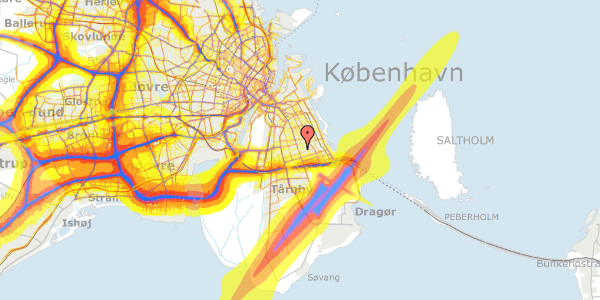 Trafikstøjkort på Dirchsvej 44, 2300 København S