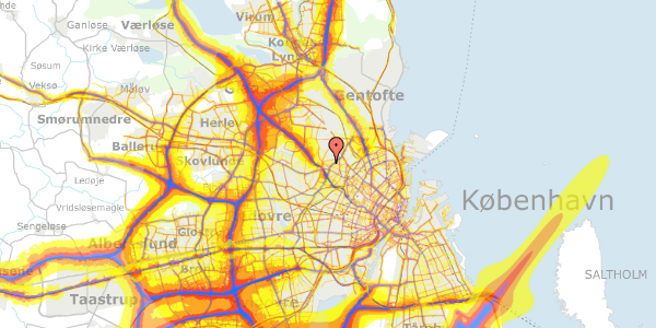 Trafikstøjkort på Dortheavej 50, 2400 København NV