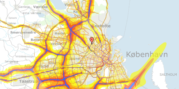 Trafikstøjkort på Dortheavej 56, 2400 København NV