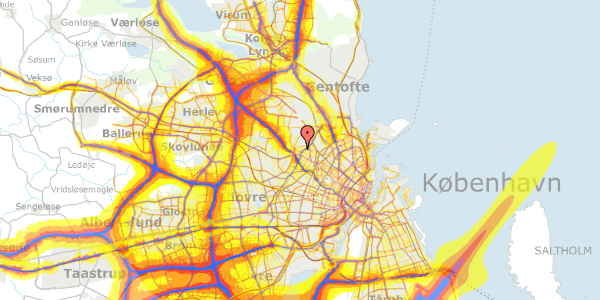 Trafikstøjkort på Dortheavej 73, kl. , 2400 København NV