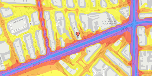 Trafikstøjkort på Drejøgade 2, 1. tv, 2100 København Ø