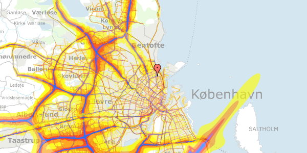 Trafikstøjkort på Drejøgade 8, 1. th, 2100 København Ø