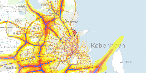 Trafikstøjkort på Drejøgade 18, 2. tv, 2100 København Ø