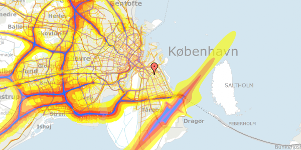 Trafikstøjkort på Drogdensgade 13, 3. , 2300 København S