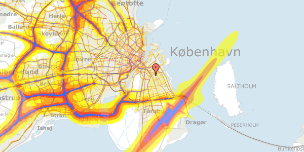 Trafikstøjkort på Drogdensgade 18, 2. tv, 2300 København S