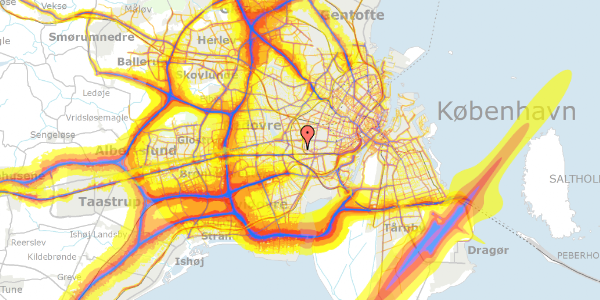 Trafikstøjkort på Dronning Dagmars Allé 22, kl. , 2500 Valby