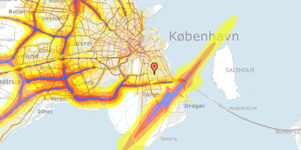 Trafikstøjkort på Dublinvej 9, 2300 København S