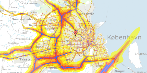 Trafikstøjkort på Dybendalsvej 38, 1. tv, 2720 Vanløse