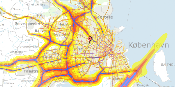 Trafikstøjkort på Dybendalsvej 47, 2. th, 2720 Vanløse