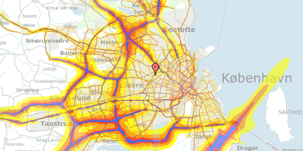 Trafikstøjkort på Dybendalsvej 48, 1. tv, 2720 Vanløse