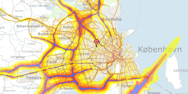 Trafikstøjkort på Dybendalsvej 70, st. th, 2720 Vanløse