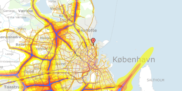 Trafikstøjkort på Edvard Griegs Gade 5, 1. th, 2100 København Ø